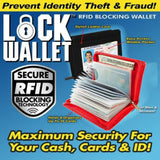 Lock Wallet - RFID Blocking Protection for Men and Women (Red)