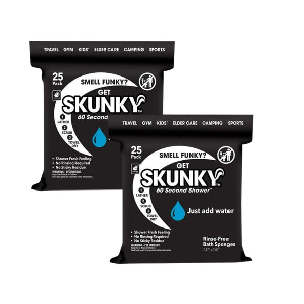 Skunky No-Rinse Bathing Wipes – Fast & Easy Shower-Free Cleaning, 50 Count