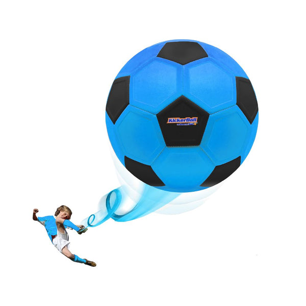 KickerBall by Swerve Sports – Curve & Trick Soccer Ball with Air Pump – Electric Blue