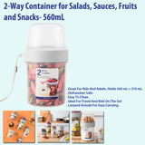 2-Way Meal Prep Container with Detachable Top -  560mL