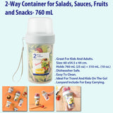 2-Way Meal Prep Container with Detachable Top - 760 mL