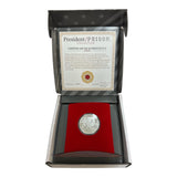 Donald Trump 2024 Commemorative Coin Silver Layered Collectible Case Certificate
