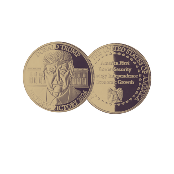 Donald Trump 2024 Commemorative Coin Gold Collectible Display Case Certificate