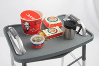 Enhanced Mobility Tray, Gray - Sturdy Non-Slip Walker Tray with Cup Holders, Fits Most Standard Walk