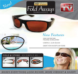 HD Vision Fold Aways Sunglasses Deluxe- 2 Pack (Black)