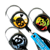 Lighter Leash Retractable Lighter Holder -Skull Series - Standard Size - 3PK