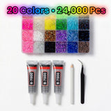 24K Rhinestone Kit - 20 Colors + Glue & Tools