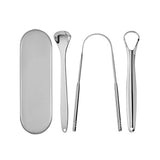 As Seen On TV Tongue Scraper - 4 Piece Kit - (Silver)