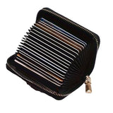 Minimalist Zip Around Wallet, Black - Holds up to 20 Cards