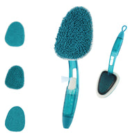 4-in-1 Handy Home Cleaning Set for Wood Windows Mirrors with 3 Changeable Pads