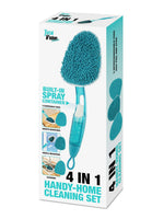 4-in-1 Handy Home Cleaning Set for Wood Windows Mirrors with 3 Changeable Pads
