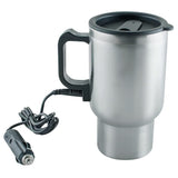 3-Pack 12V Heated Car Travel Mugs - Silver