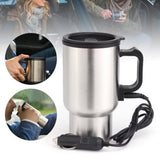 3-Pack 12V Heated Car Travel Mugs - Silver