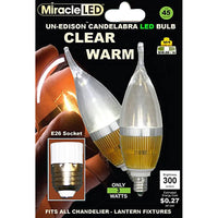 MiracleLED 604510 Ultra Saver 3-Watt Candelabra Clear Warm Bulb