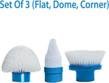 Spin Scrubber Replacement Heads – Flat, Dome, and Corner Brush Heads - 3-Pack