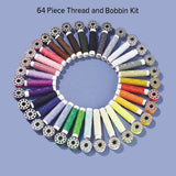 Sewing Essentials: 64-Piece Thread and Bobbin Kit for Creative Projects