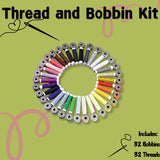 Sewing Essentials: 64-Piece Thread and Bobbin Kit for Creative Projects