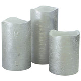 LED Flameless Candle Set in Silver: Perfect Flickering Warm White Light