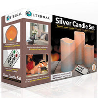 LED Flameless Candle Set in Silver: Perfect Flickering Warm White Light