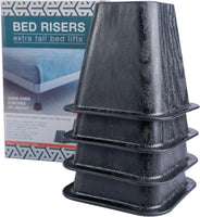 TV Time Direct - 4 Pack-  Bed Risers for Hiatal Hernias, Gerd, Acid Reflux