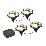 LED Solar Paw Print Lights - Pathway Solar Lights -– Set of 4