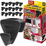 Ruby Space Triangles 18-Pc Hanger Hooks, Black