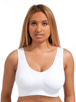Ahh Bra - Women's Seamless Leisure Bra (White, 3X) Bust: 51.5-53.5