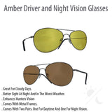 Amber Driver and Night Vision Sunglasses