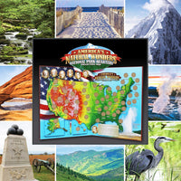 America's Natural Wonders National Park Quarters Collection Map