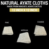 Ayate Spa Cloth - Fine, Medium and Coarse Texture - 12 x 12" - 3 Pack