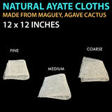 Ayate Spa Cloth - Fine, Medium and Coarse Texture - 12 x 12" - 3 Pack