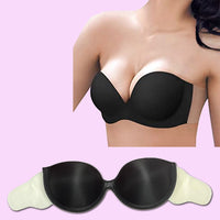 Backless, Strapless Invisible Bra With Adhesive Wings - Size D- Black