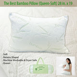 The Best Bamboo Pillow (Queen-Soft) 28 in. x 19 in.