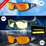 Battle Vision Wrap Around Glasses 3-Pack – Day, Night & Storm Sunglasses