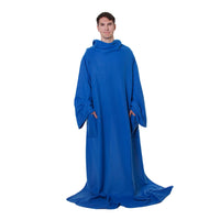 Blue Blanket with Sleeves - Soft Microfiber Fleece Blanket
