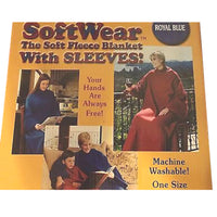Blue Blanket with Sleeves - Soft Microfiber Fleece Blanket