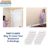 Baseboard Cleaning - 10 Refill Sponges Only - Compatible with Baseboard Buddy
