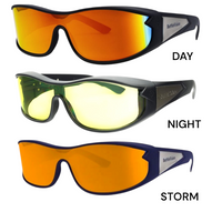 Battle Vision Wrap Around Glasses 3-Pack – Day, Night & Storm Sunglasses