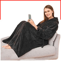 Cuddlee Blanket with Sleeves in Black
