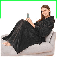 Cuddlee Blanket with Sleeves in Black