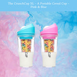 The CrunchCup XL - A Portable Cereal Cup  -  Pink & Blue