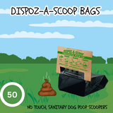 HealthPro Dispoz-A-Scoop No Touch Mess Odor Sanitary Dog Poop Scoopers 50 Pack