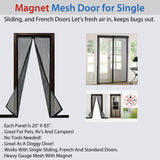 Hands-Free Magnetic Mesh Door – Fits Single, Sliding, and French Doors