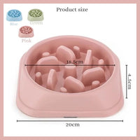 Anti-Choke Slow Feeder Pet Bowl - PINK