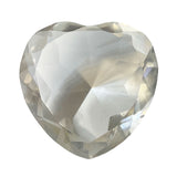 Glass Diamond Heart Jewel Paperweight- Clear (80mm)