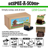 HealthPro Dispoz-A-Scoop – No Touch, No Mess, No Odor, Sanitary Dog Poop Scoopers –  250 Pack