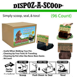 HealthPro Dispoz-A-Scoop – No Touch, No Mess, No Odor, Sanitary Dog Poop Scoopers –  96 Pack