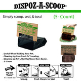 HealthPro Dispoz-A-Scoop – No Touch Mess Odor Sanitary Dog Poop Scoopers 5 Pack