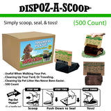 HealthPro Dispoz-A-Scoop No Touch Mess Odor Sanitary Dog Poop Scoopers 500 Pack