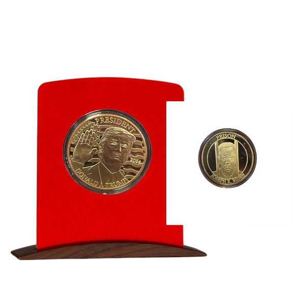 Donald Trump 2024 Commemorative Coin Gold Collectible Display Case Certificate